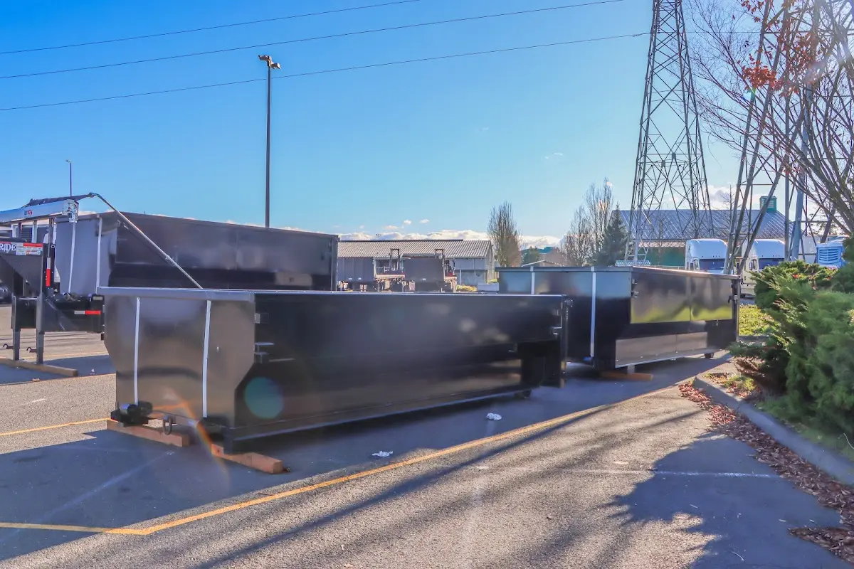 Roll-off dumpster ready for waste disposal at job site for Construction Dumpster Rental in Temple Terrace